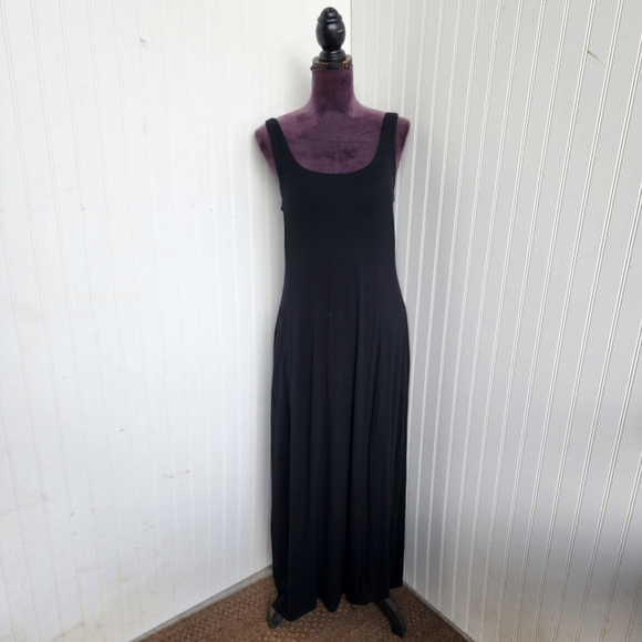 Soma Wknd Sleveless Scoop Neck Maxi Bra Dress Stretch Black Womens Sz S - Picture 1 of 14